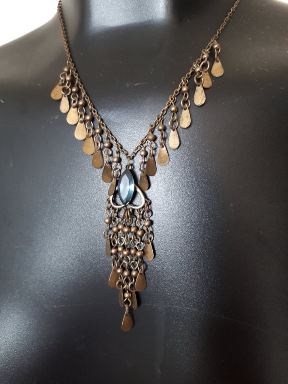 Necklace with beautiful blue stone